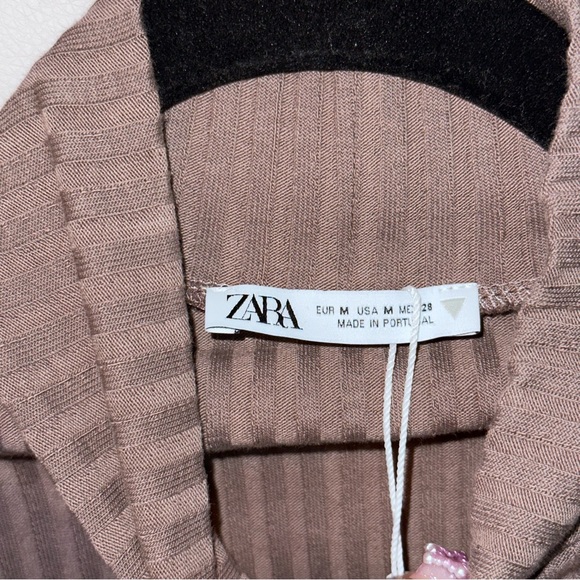 Zara Cutout Turtleneck Ribbed Long-sleeve Sweater Knit Top - Picture 5 of 5